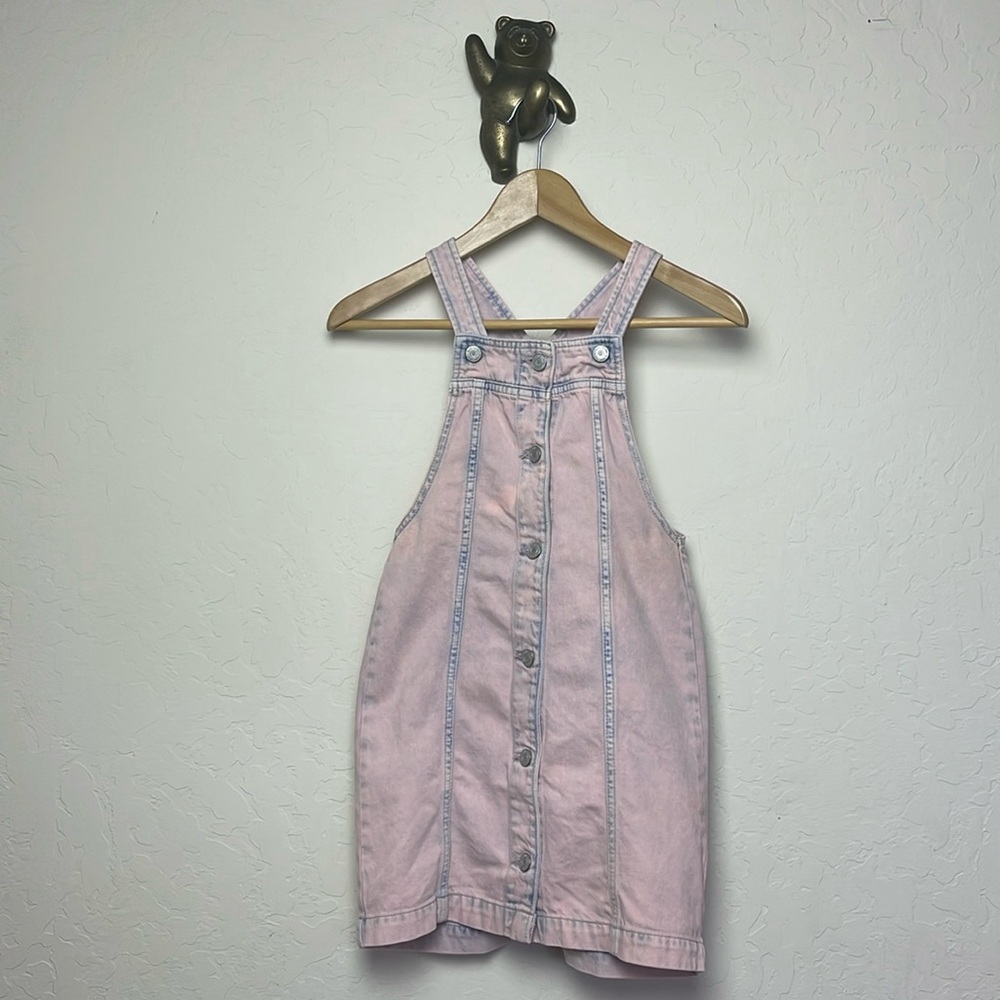 GAP pink denim overall jumper dyed skirtall pink girls size M